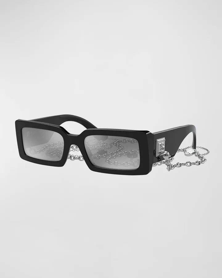 DG Chain Rectangle Acetate Sunglasses
