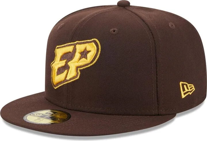 Men's New Era Brown El Paso Chihuahuas Authentic Collection Alternate Logo 59FIFTY Fitted Hat