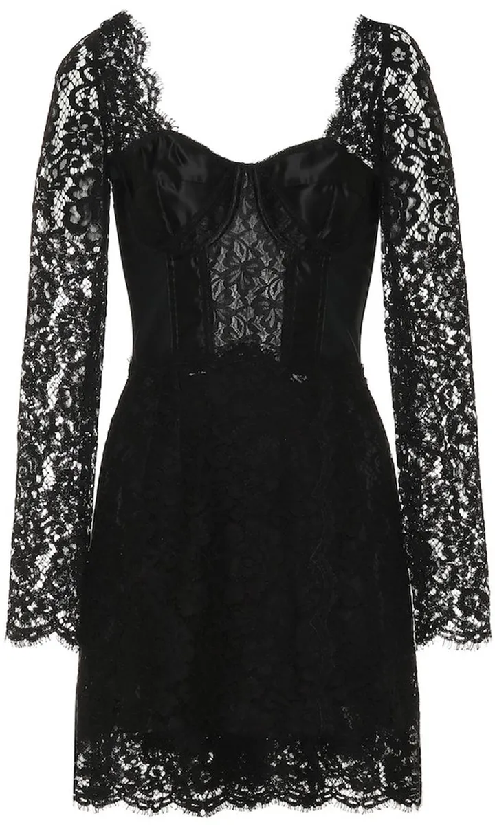 Cotton-blend lace minidress