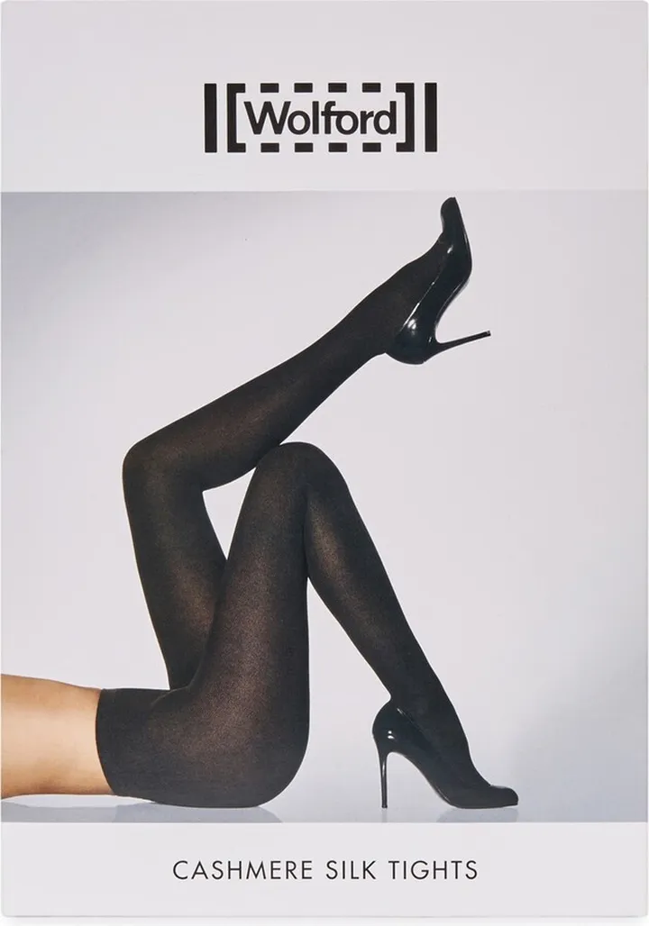 Wolford Black Cashmere And Silk Blend Tights