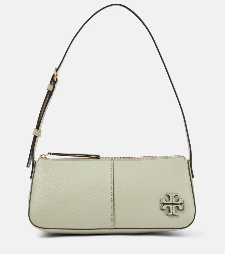 Logo leather shoulder bag