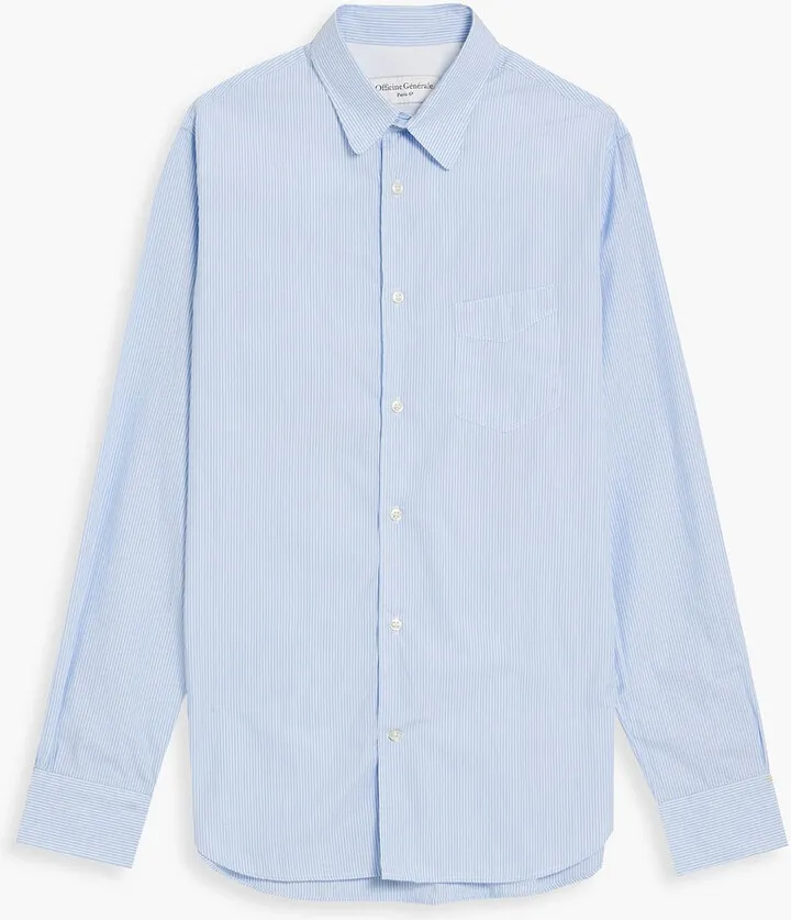 Benoit striped cotton-poplin shirt
