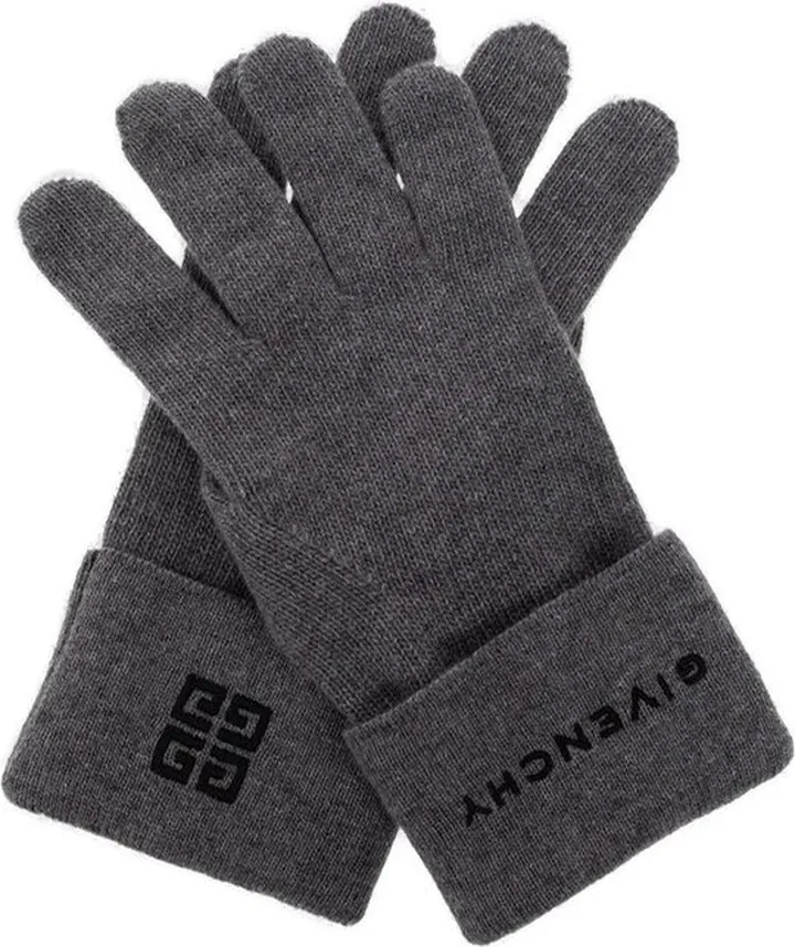 Givenchy Logo Embroidered Gloves