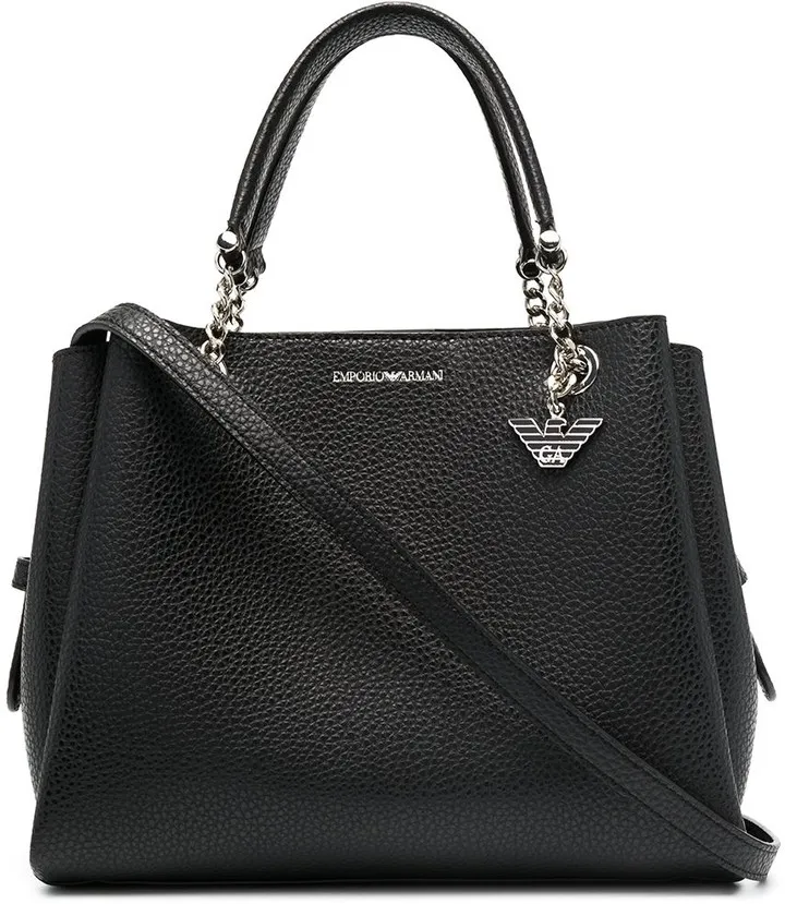 Pebbled Effect Chain Strap Tote Bag