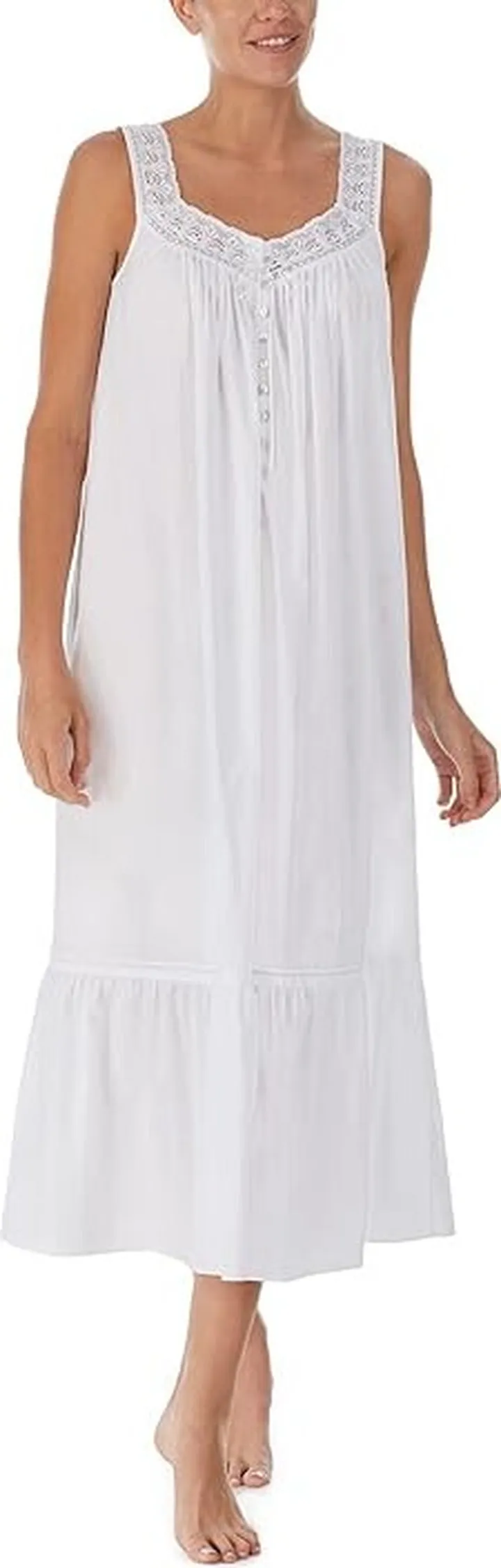 Eileen West Sleeveless Ballet Gown (Solid White) Women's Pajama
