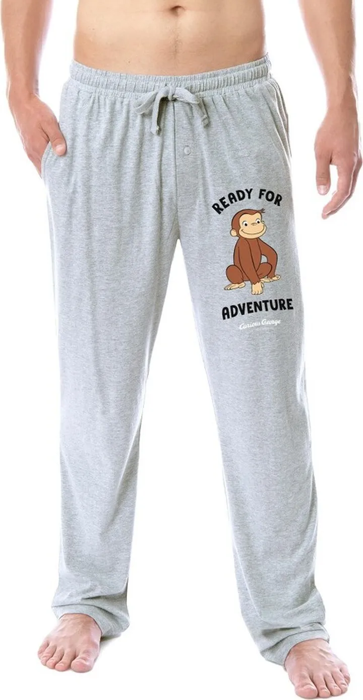 Curious George Mens' Character Ready For Adventure Sleep Pajama Pants (XX-Large) Grey