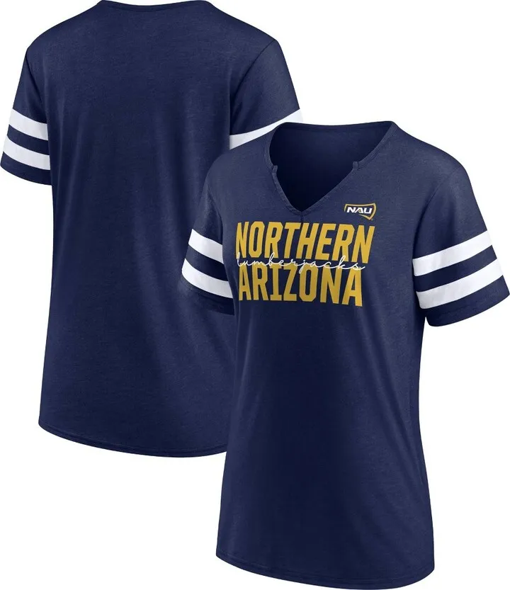 NCAA Northern Arizona Lumberjacks Women's Short Sleeve V-Neck Notch T-Shirt - L