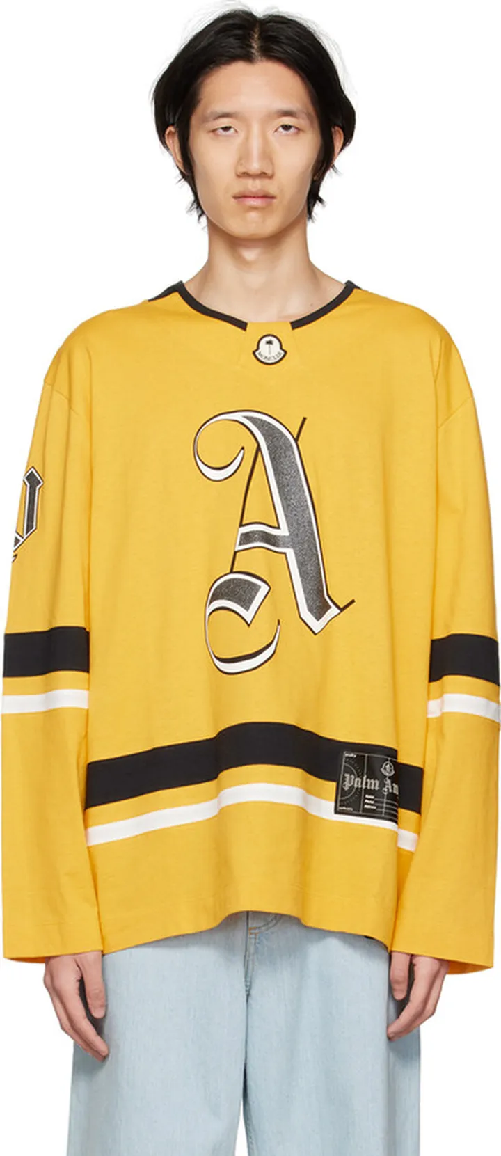 Moncler Genius 8 Moncler Palm Angels Yellow Long Sleeve T-Shirt