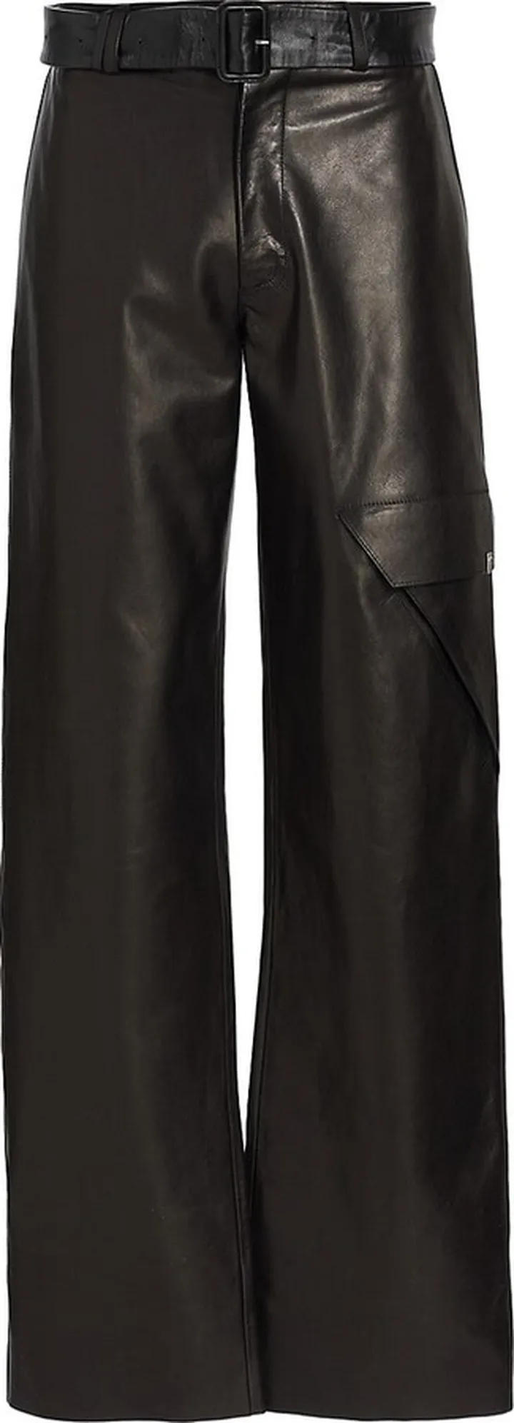 Wide-Leg Leather Pants