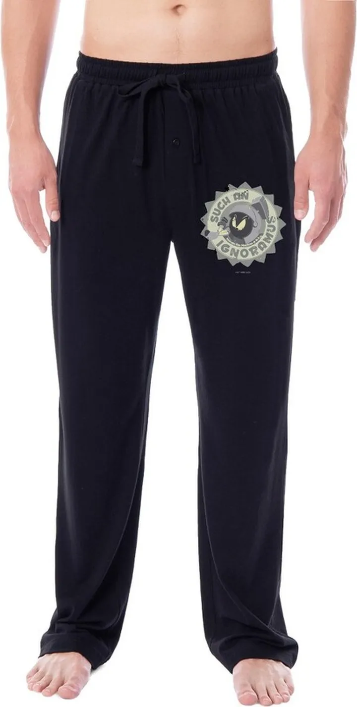 Looney Tunes Mens' Classic Marvin The Martian Character Sleep Pajama Pants (XL) Black