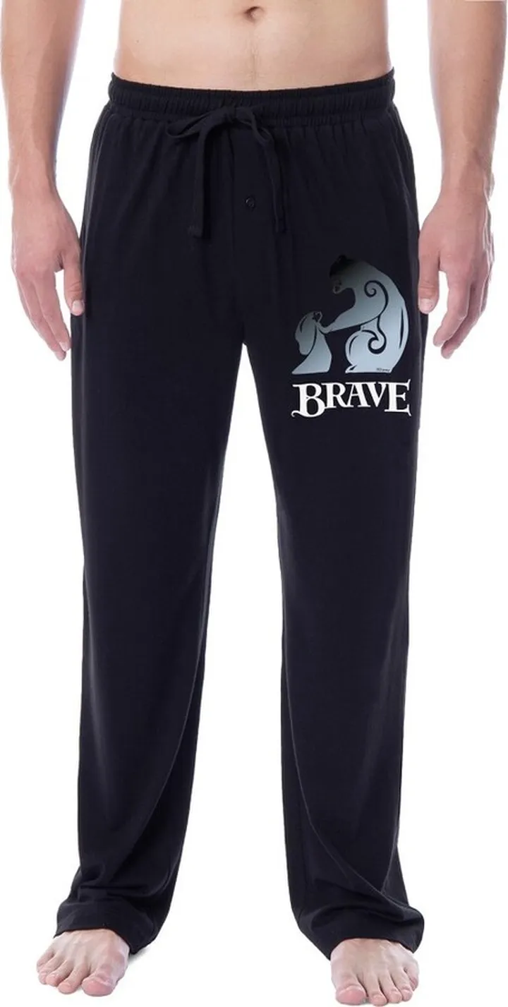 Disney Mens' Brave Movie Film Bear Merida Sleep Pajama Pants (XX-Large) Black