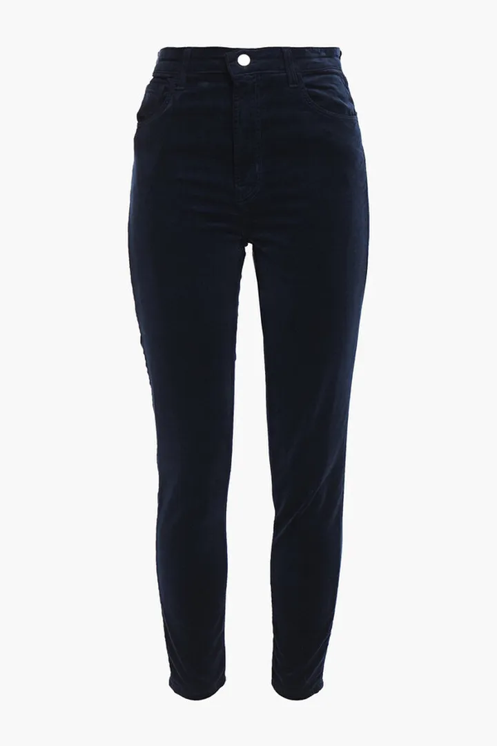 Leenah cotton-blend velvet skinny pants