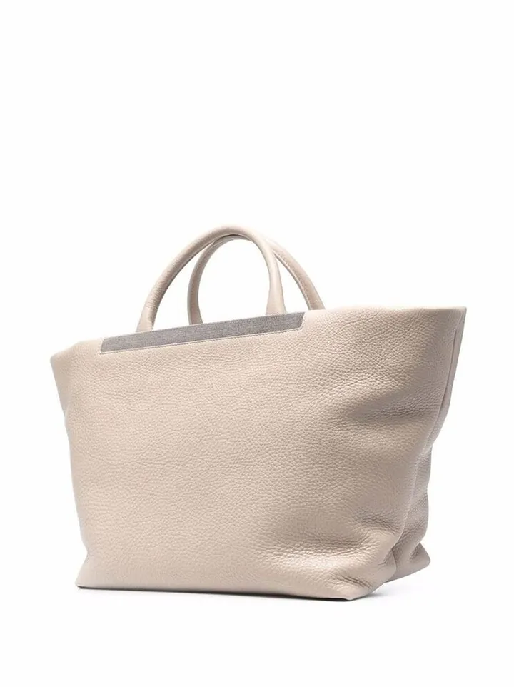 Brunello Cucinelli Logo Detailed Tote Bag