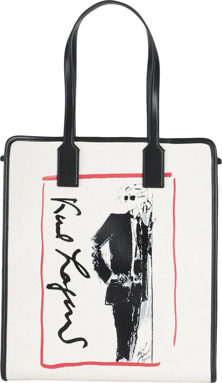 Karl Series Canv Shopper Handbag Ivory
