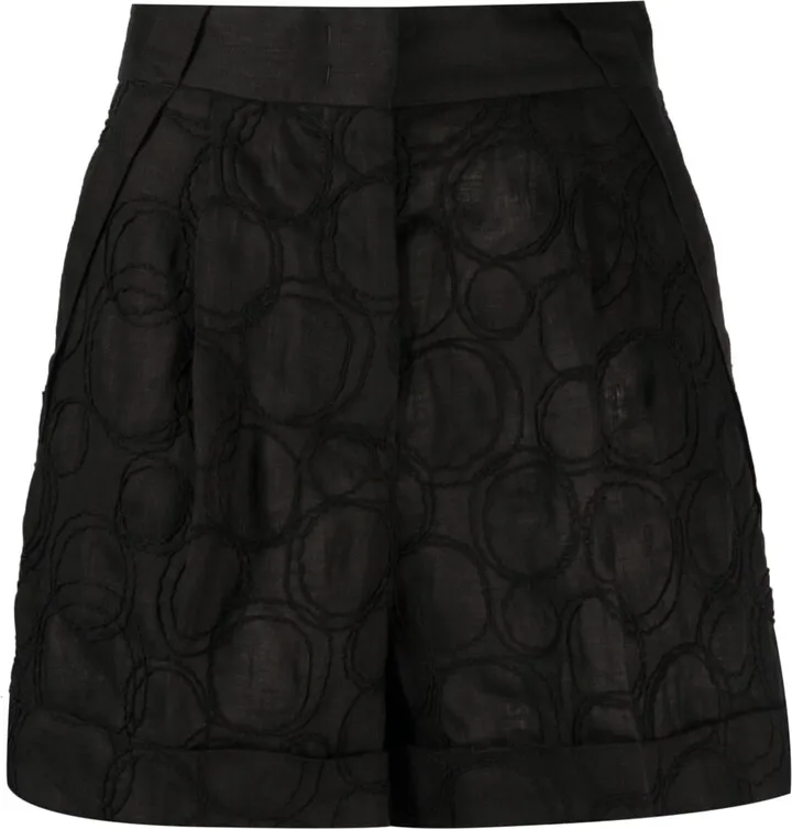 Decorative Stitching High-Waist Shorts