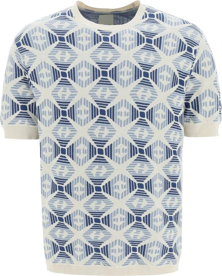 Jacquard Cotton Knit T-shirt