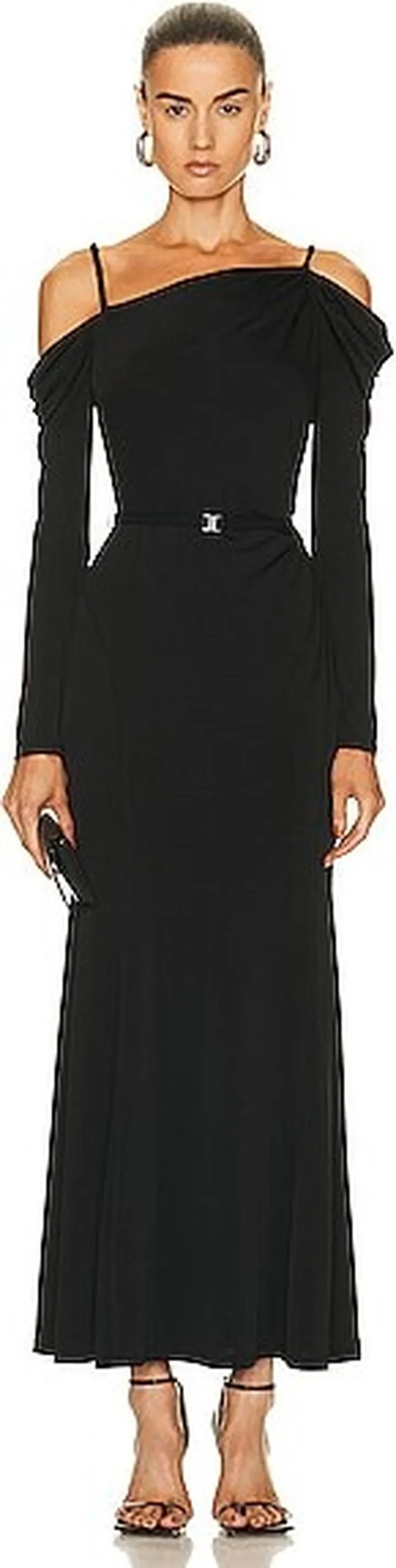 JONATHAN SIMKHAI STANDARD Steel One Shoulder Dress in Black