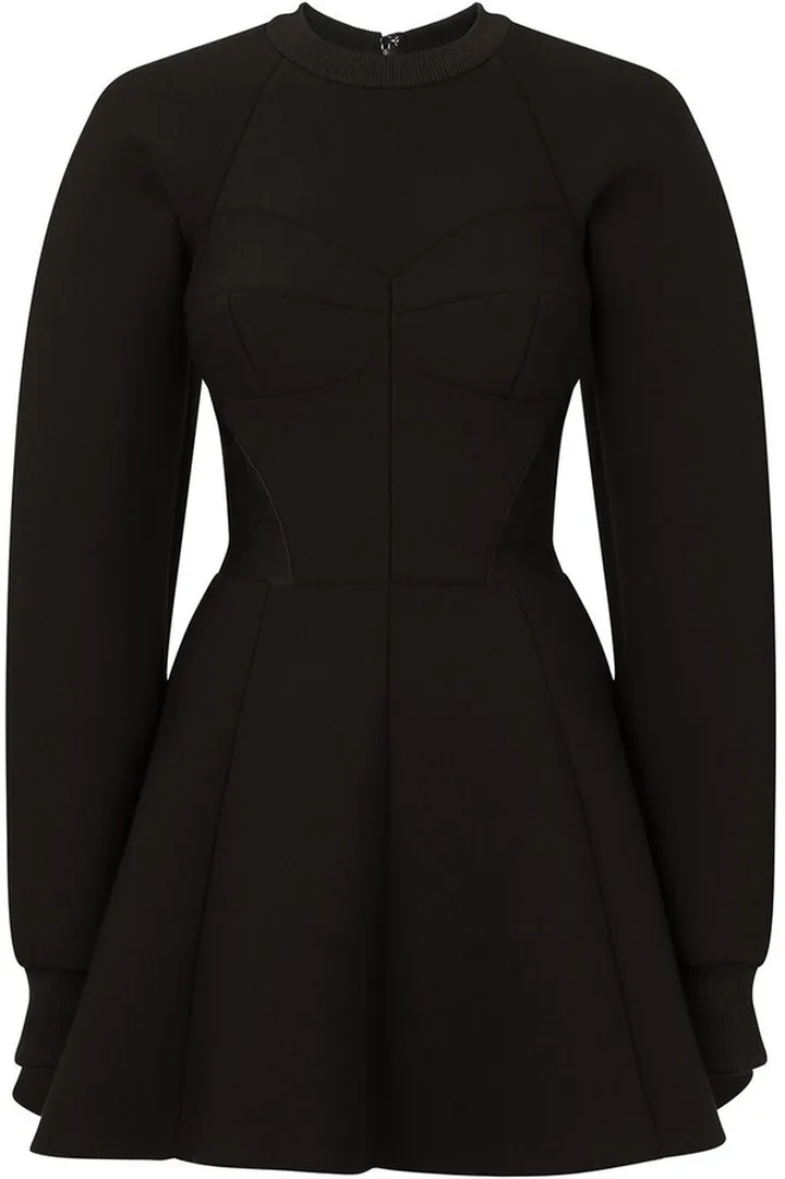Flared Fitted-Waistline Dress