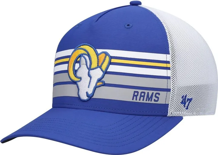 Men's '47 Brand Royal and White Los Angeles Rams Altitude Ii Mvp Trucker Snapback Hat