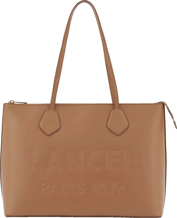 Brown Smooth Cowhide Leather Tote Bag