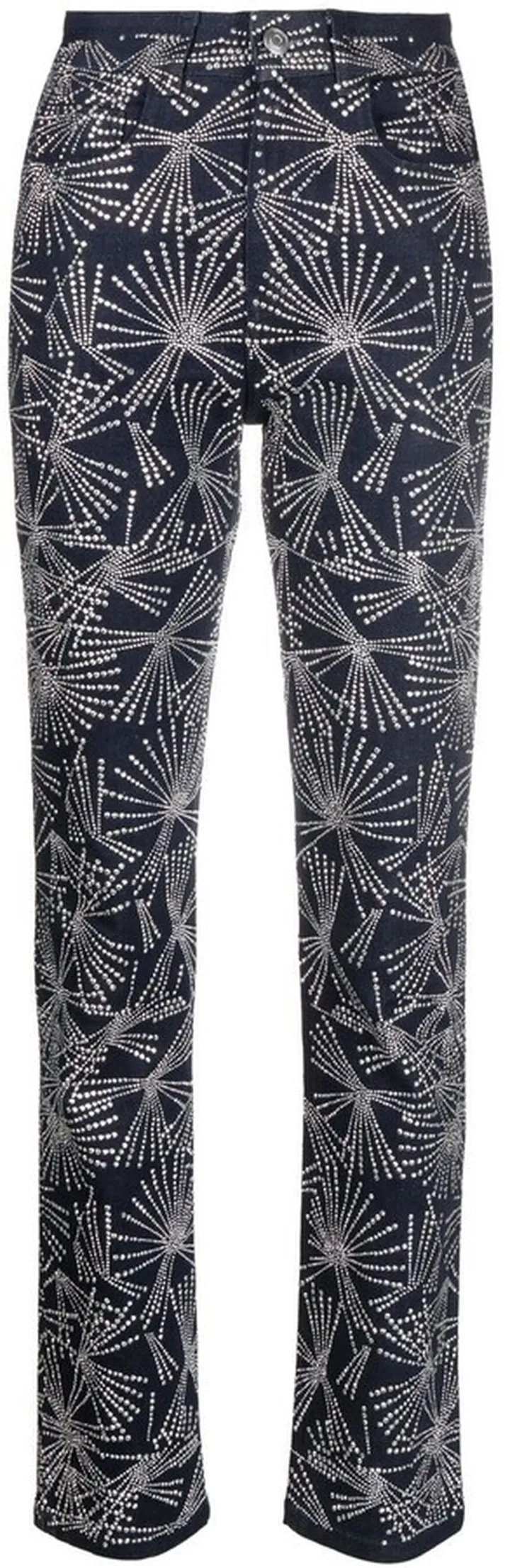 Crystal-Embellished Straight-Leg Trousers