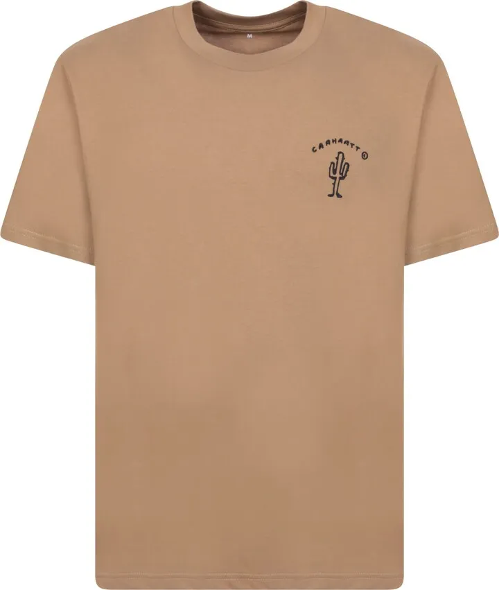 Logo Print T-shirt Beige