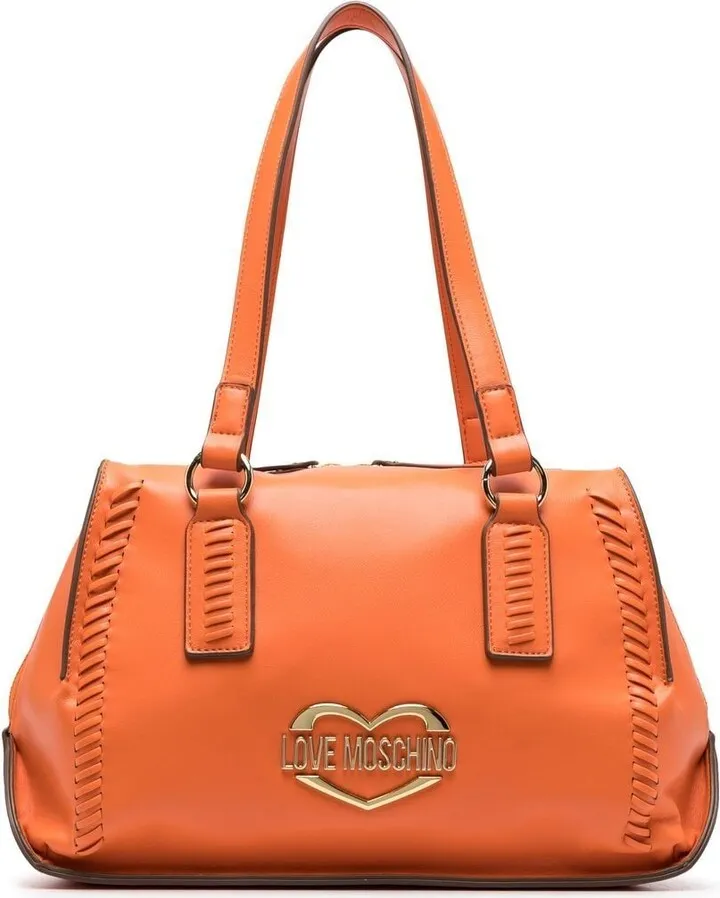 Logo-Plaque Stitch-Detail Tote Bag