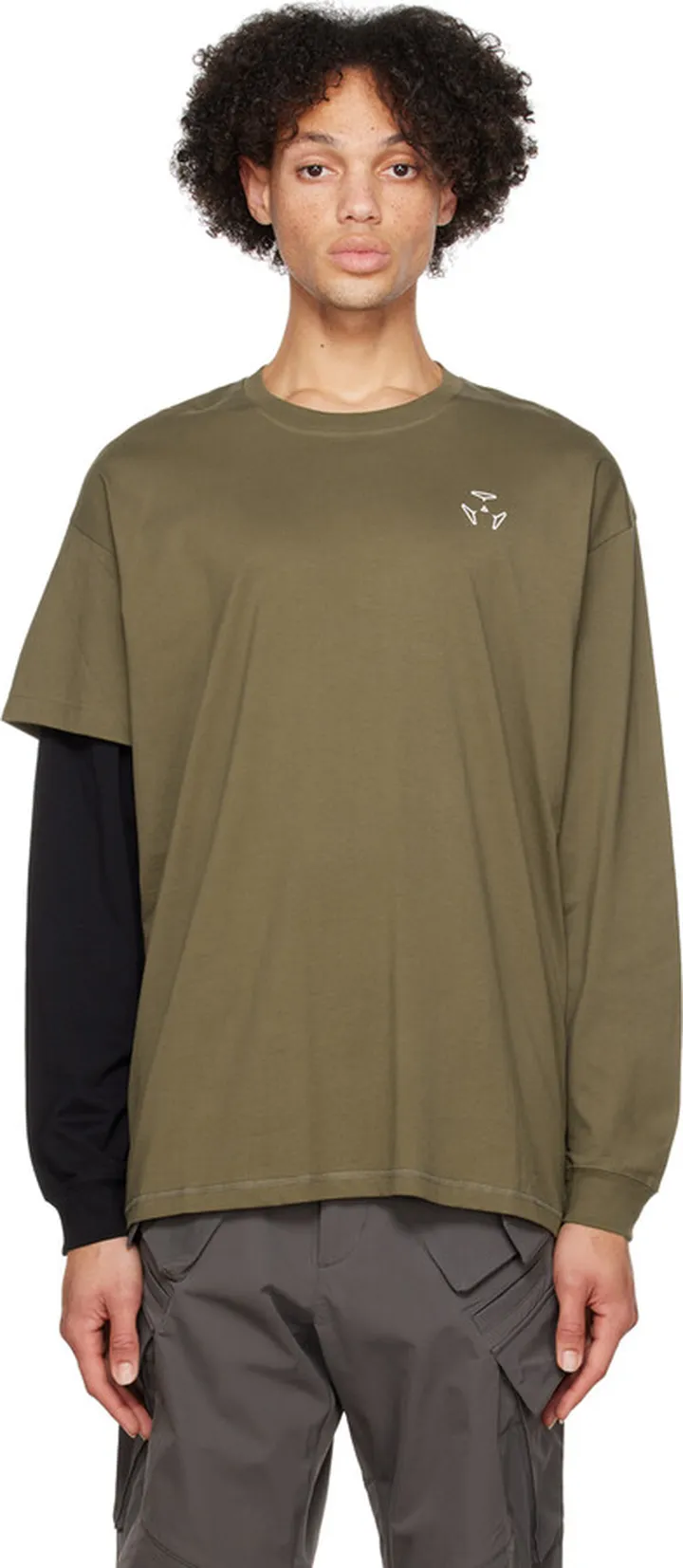 ACRONYM Khaki Layered Long Sleeve T-Shirt