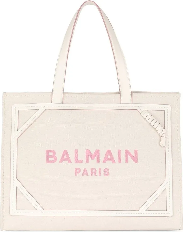 BALMAIN- B-army Canvas Shopping Bag