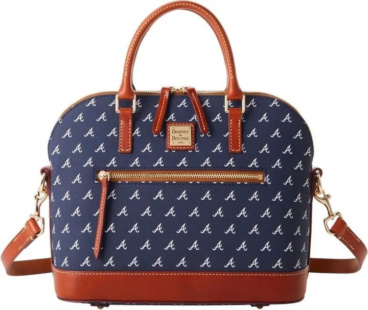 Women's Dooney & Bourke Atlanta Braves Signature Domed Zip Satchel Purse
