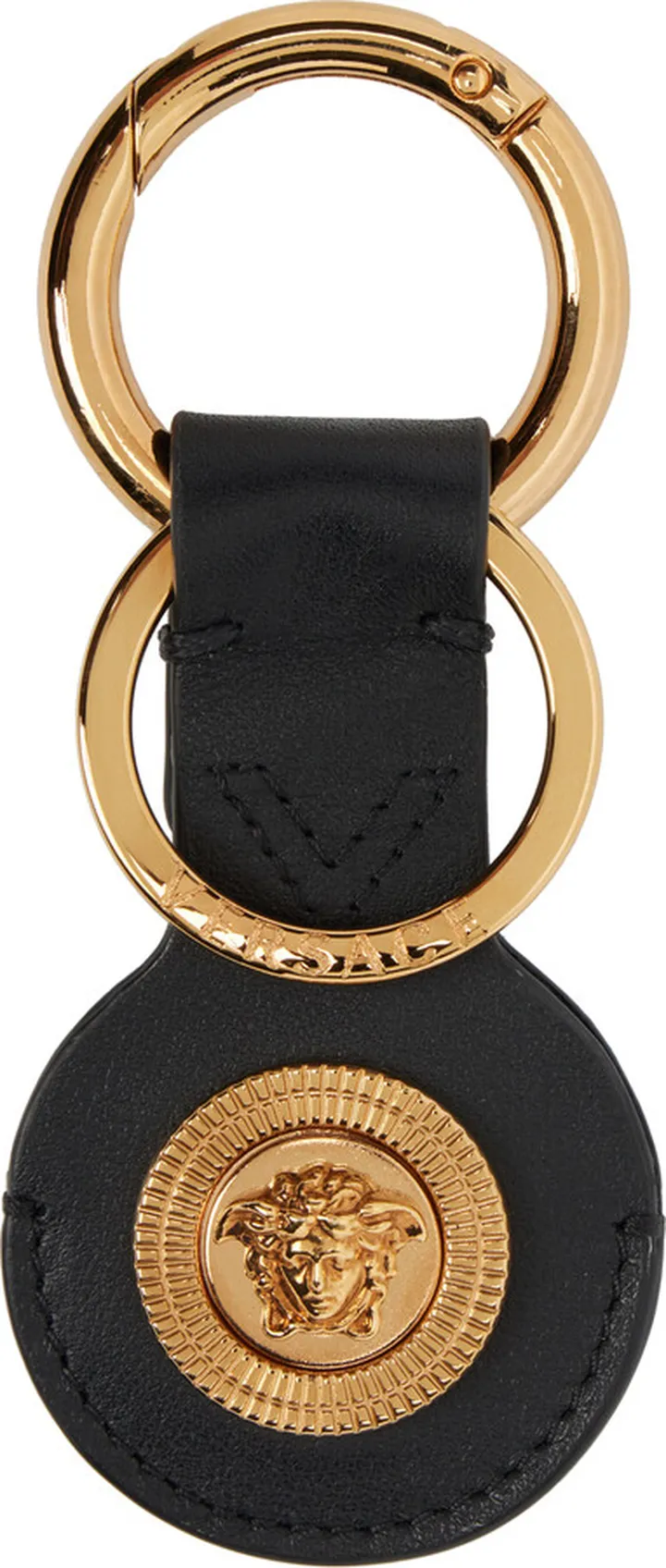 Versace Black & Gold Medusa Airtag Keychain