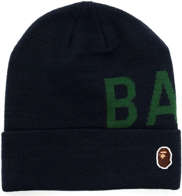 Logo-Patch Intarsia-Knit Beanie
