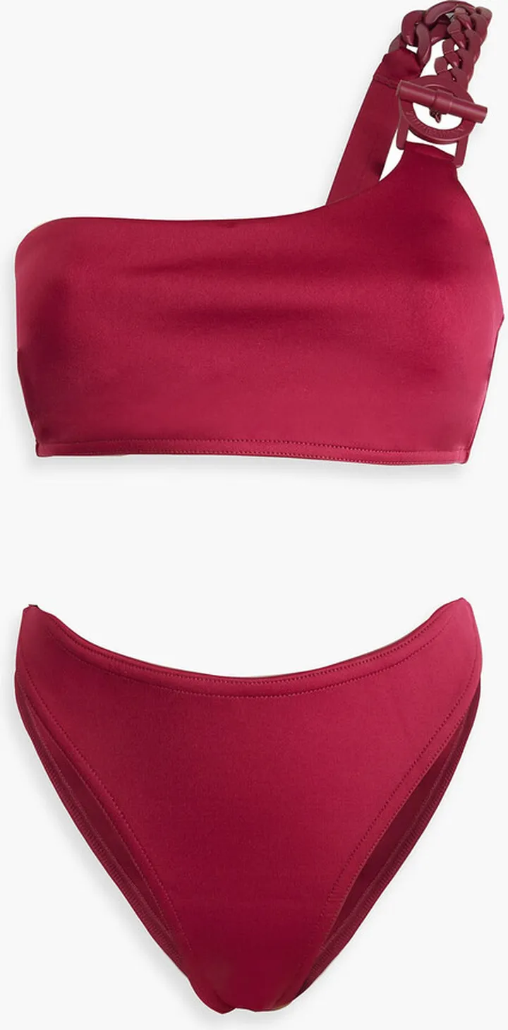 Tropicana one-shoulder embellished bikini