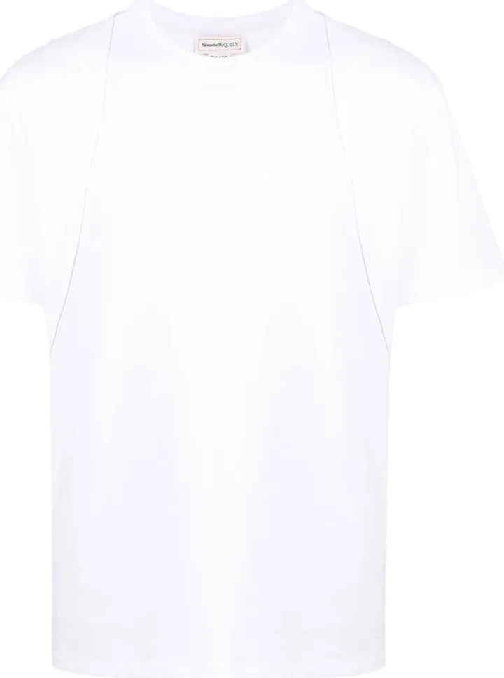 panelled cotton T-shirt