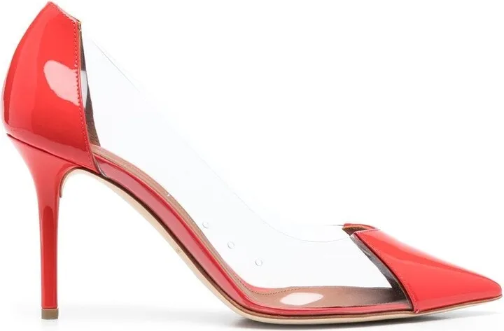 PVC 85mm stiletto leather pumps