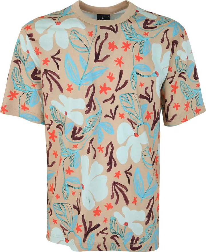 Mens Ss T Shirt Sea Floral