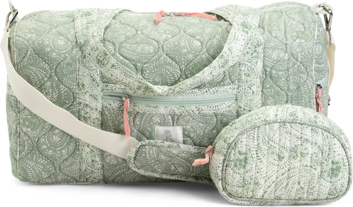 Bonaire Quilted Cotton Canvas Medium Duffel With Pouch