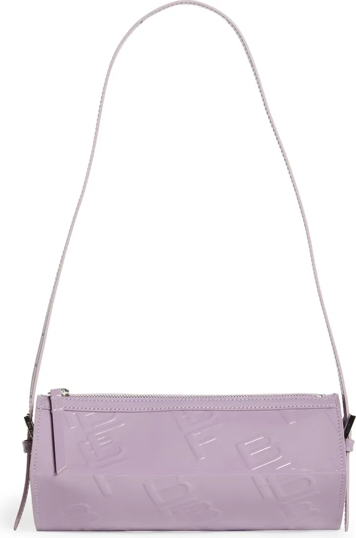 Karo Purple Haze Logo Embossed Patent Leather Baguette Bag