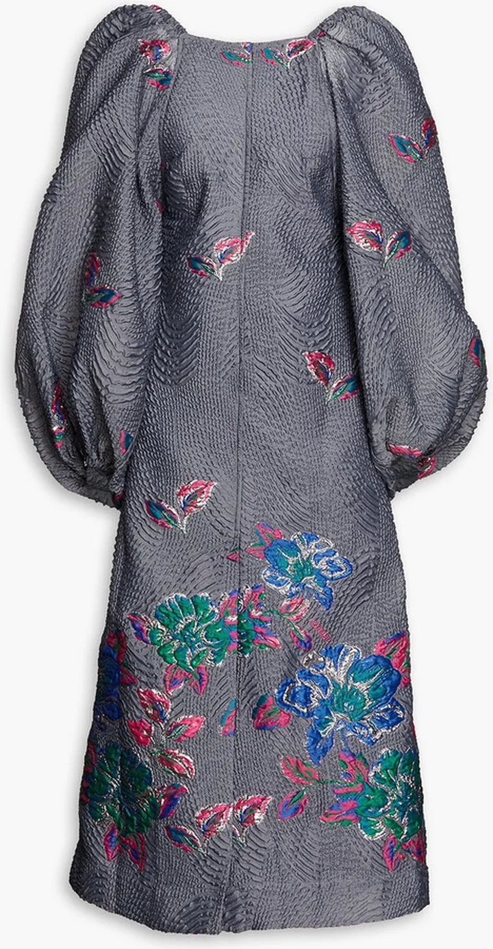 Cutout cloqué-jacquard midi dress