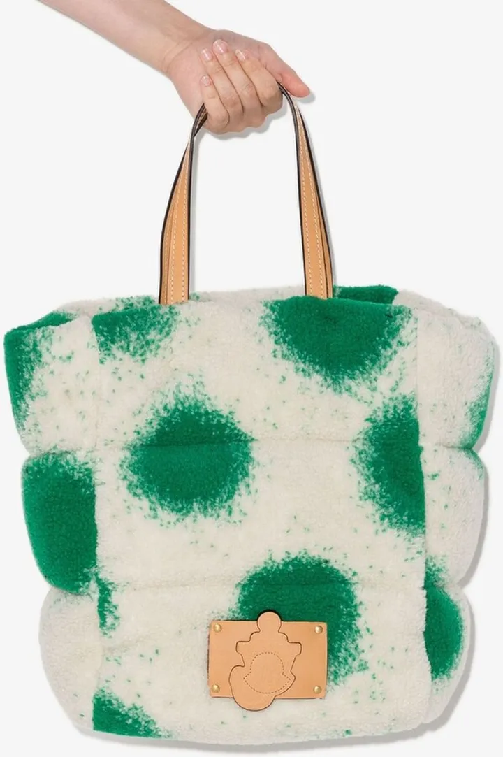X JW Anderson Neutral Printed Fleece Tote Bag