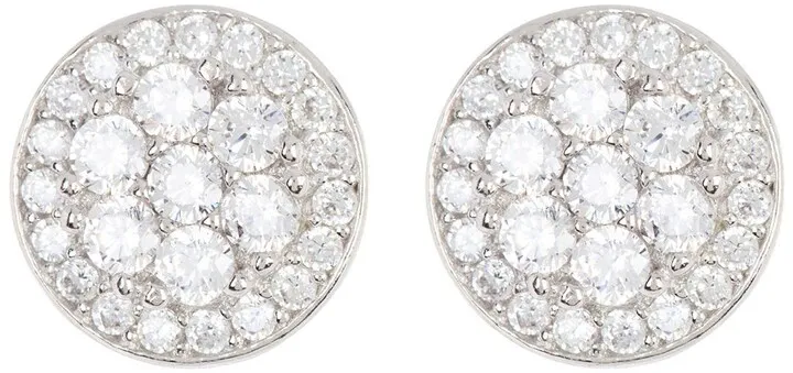 White Rhodium Plated Swarovski Crystal Halo Earrings