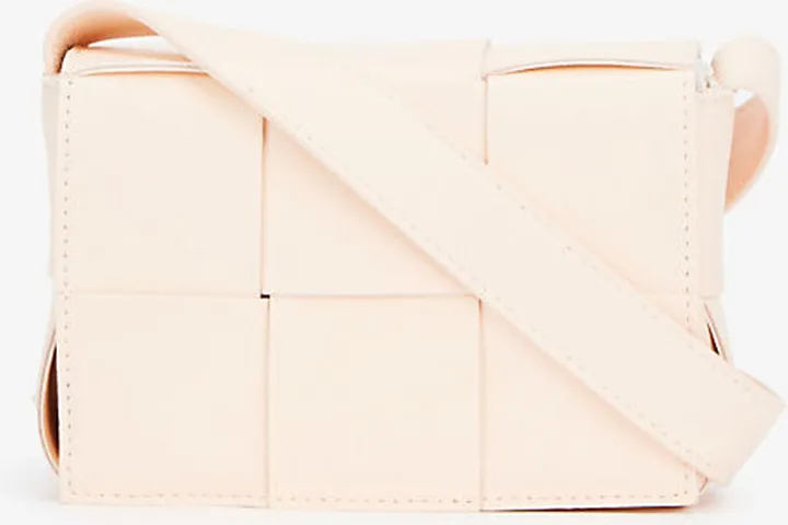 Womens Melon Washed Gold Cassette Mini Leather Cross-body bag