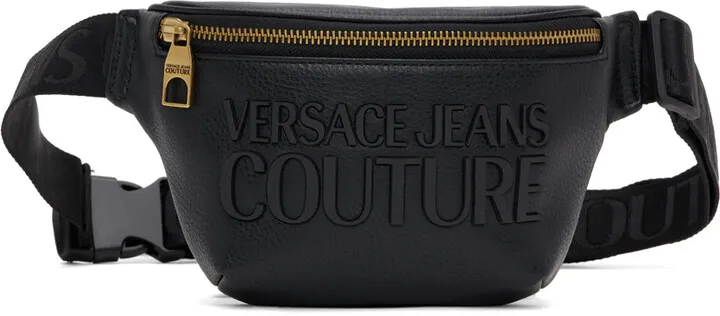 Versace Jeans Couture Black Logo Belt Bag