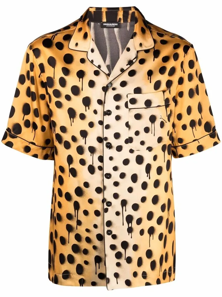 Leopard-Print Pajama Shirt