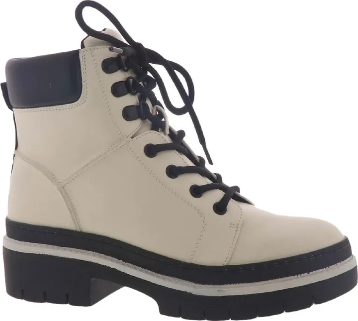 Julius Womens Faux Leather Comfort Insole Combat & Lace-up Boots
