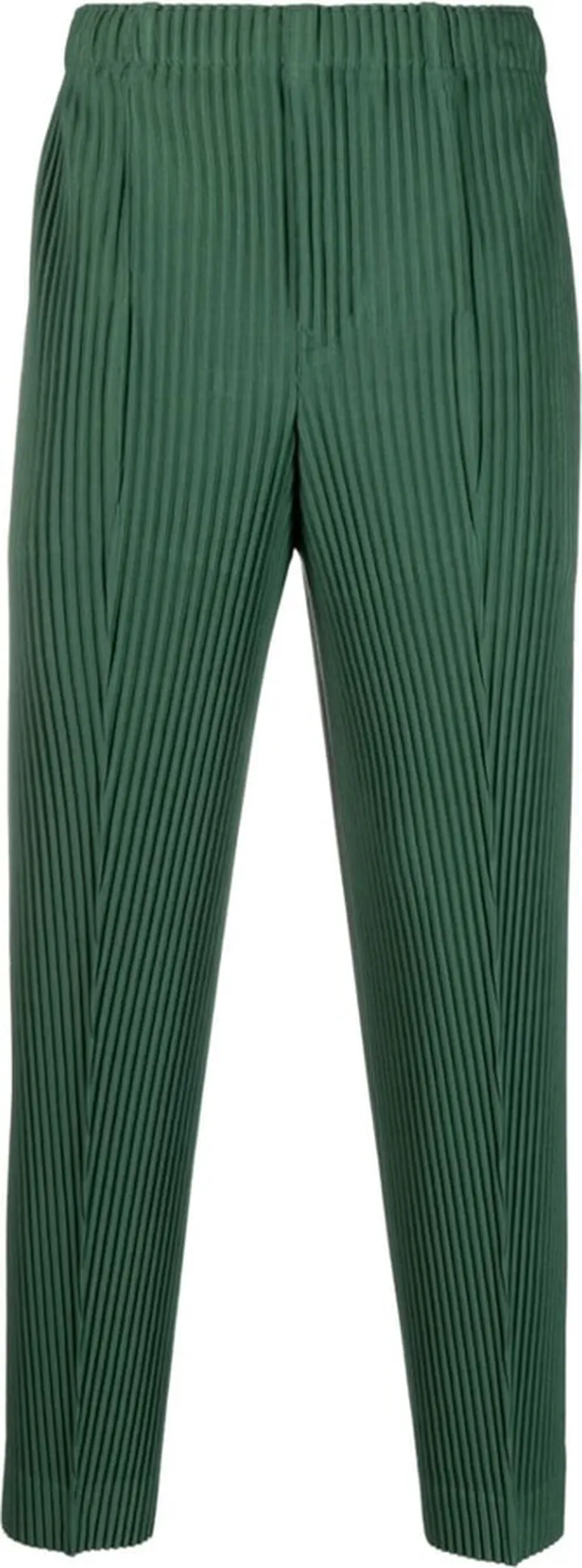 Ribbed-Detail Cropped Trousers