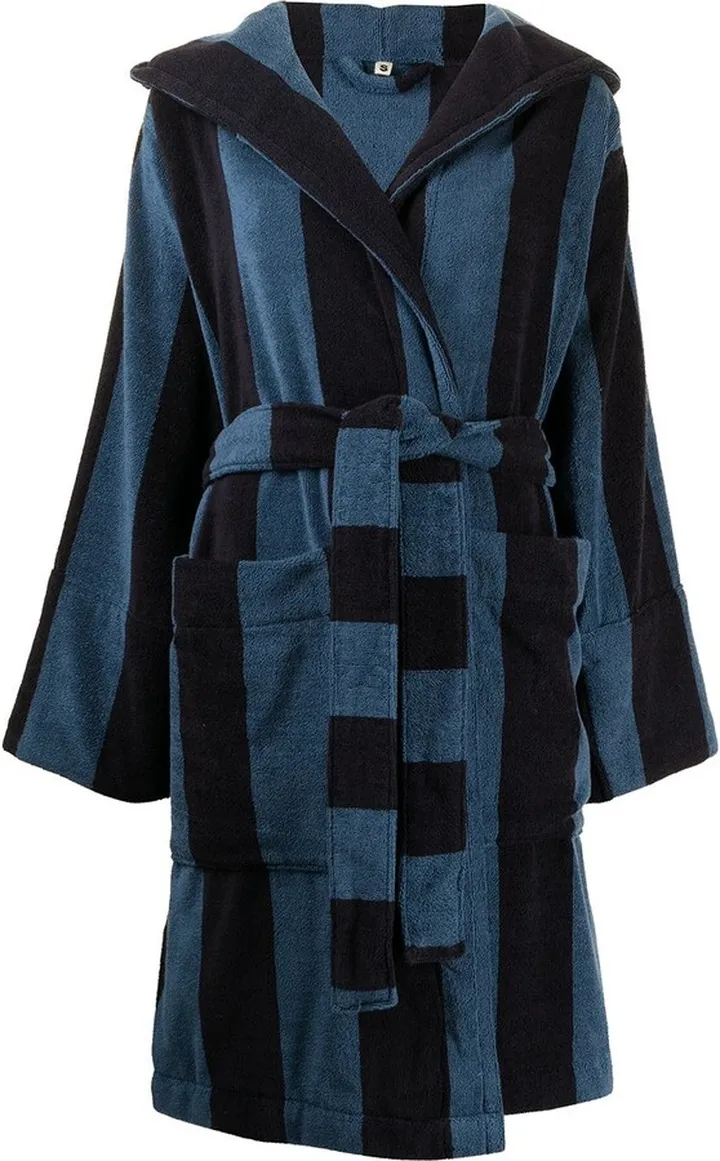 Striped Terry Hooded Bath Robe