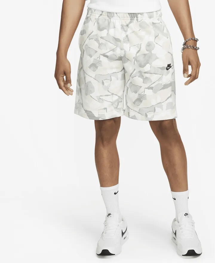 Nike Men's Club Fleece French Terry Shorts in Grey