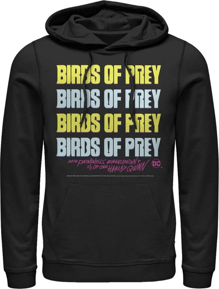 Men's Birds of Prey Logo Stack Pull Over Hoodie - Black - Small