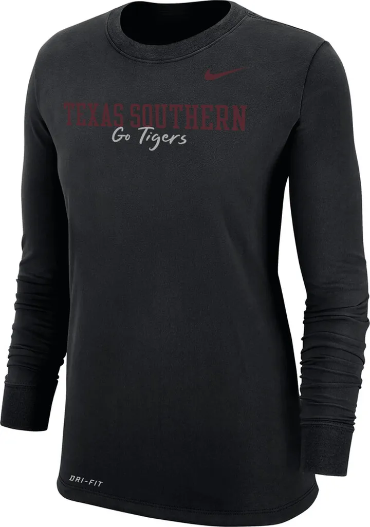 Nike Women's College Dri-FIT 365 Texas Southern Long-Sleeve T-Shirt in Black